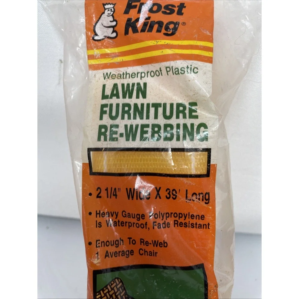 Frost King Lawn Chair Webbing Yellow White Stripe 2.25